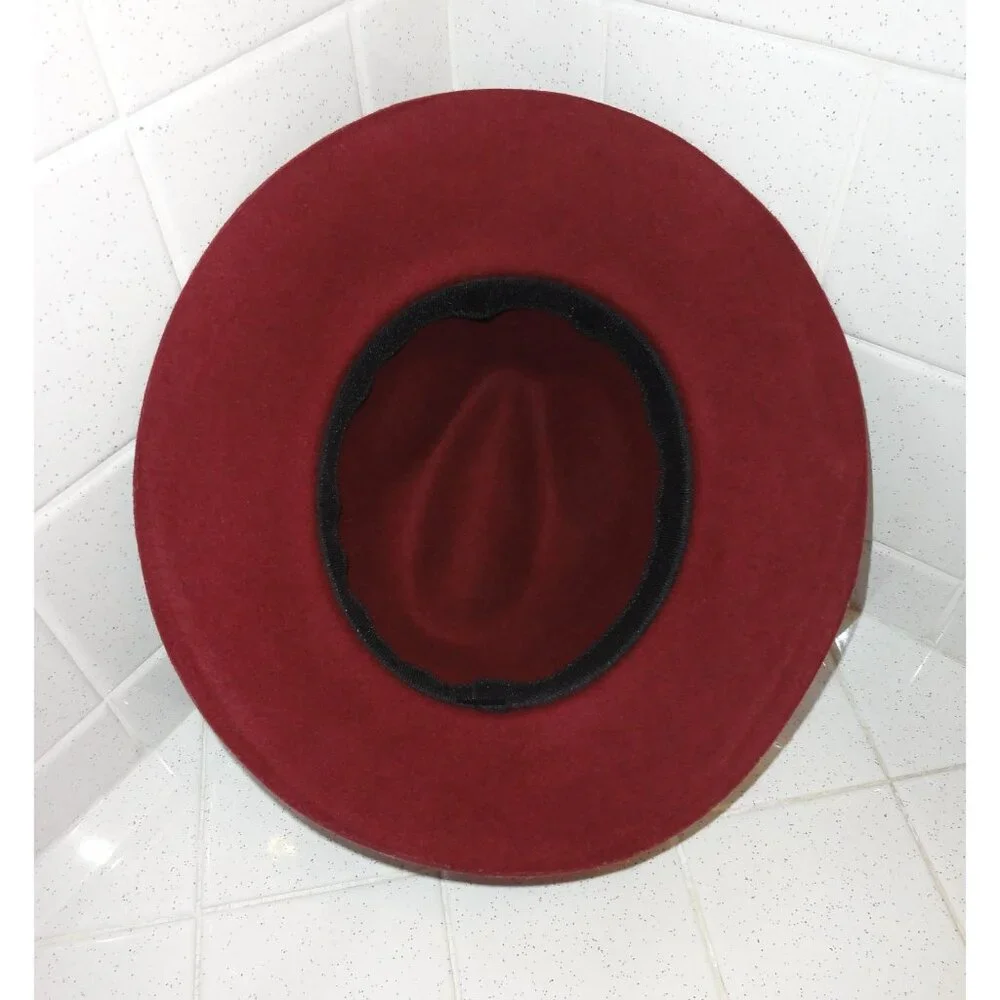 Vintage Burgundy Cloche Hat w/ Bow and Feathers church hat pinup Kentucky Derby - Picture 10 of 10